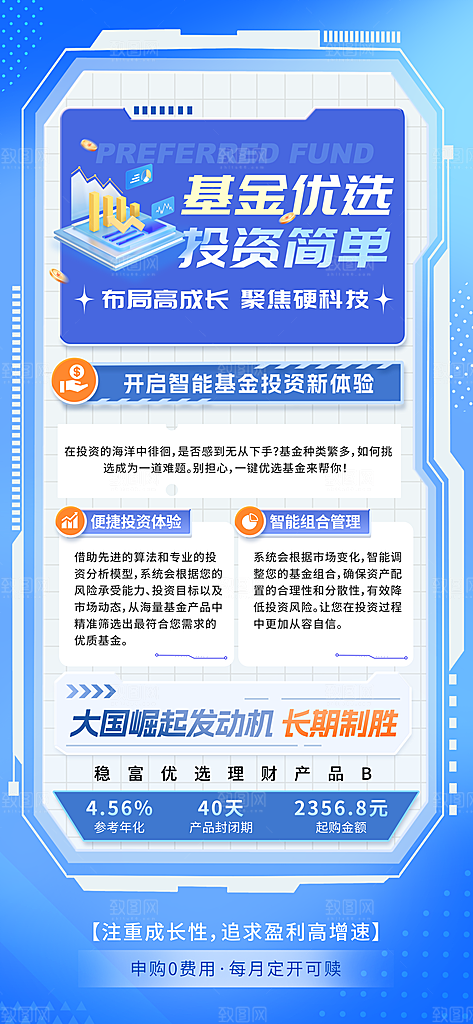 金融理财投资产品基金股票养老办卡银行海报