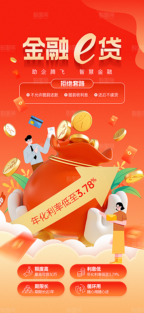 金融理财投资产品基金股票养老办卡银行海报