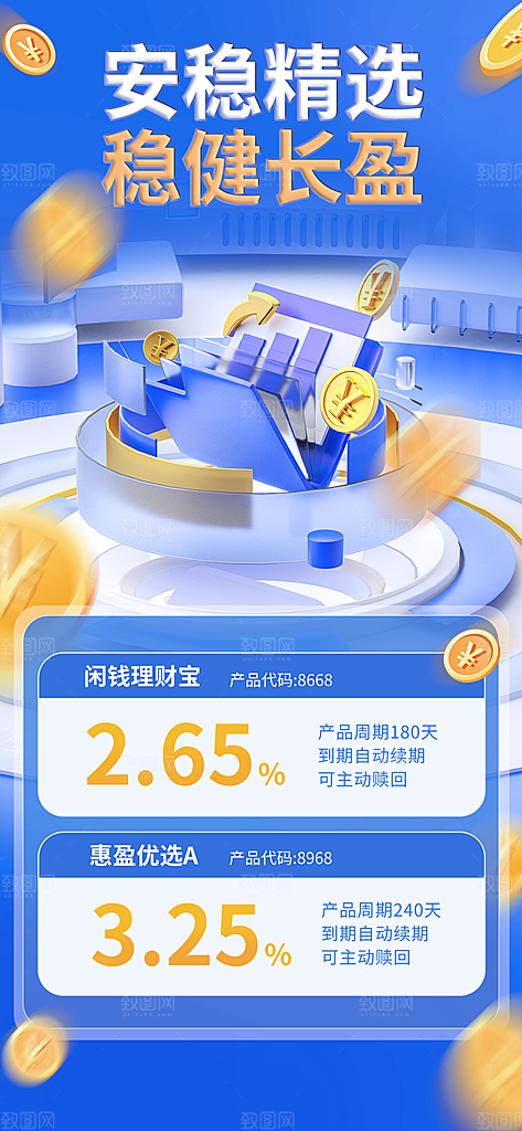 金融理财投资产品基金股票养老办卡银行海报
