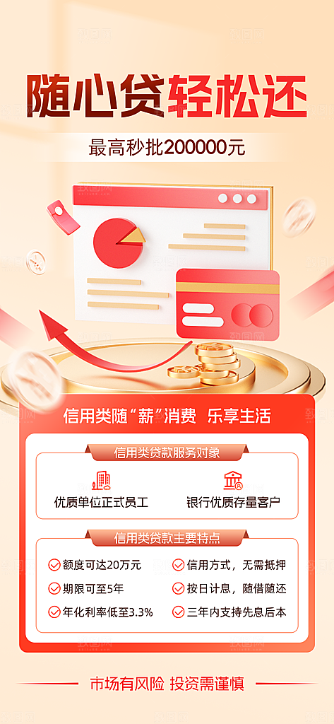 金融理财投资产品基金股票养老办卡银行海报