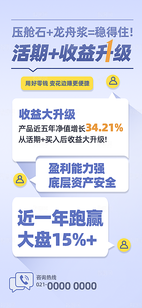 金融理财投资产品基金股票养老办卡银行海报