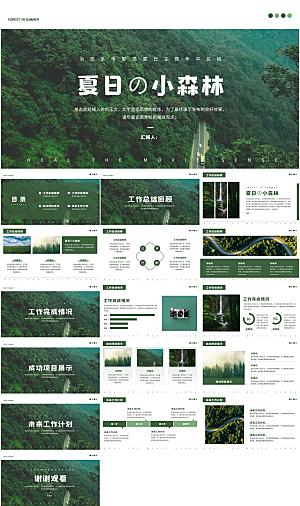 夏季小森林工作总结PPT模板