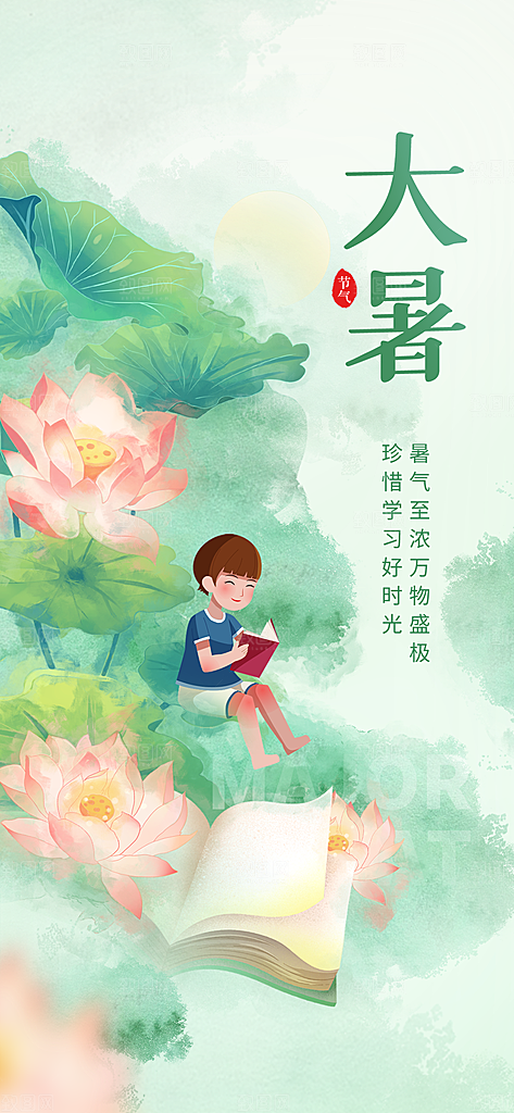 简约大气大暑节气宣传海报