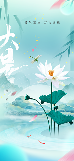 大暑节气传统活动海报