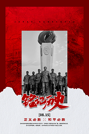 抗日战争七七918事变129日本投降海报
