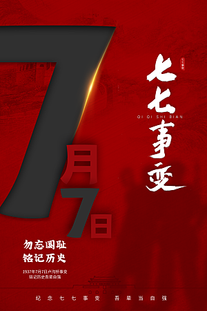 抗日战争七七918事变129日本投降海报