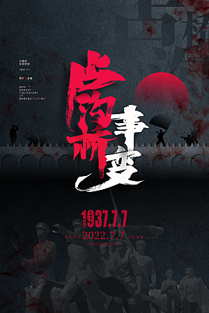 抗日战争七七918事变129日本投降海报