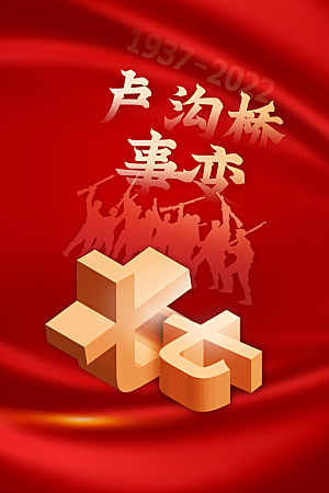 抗日战争七七918事变129日本投降海报