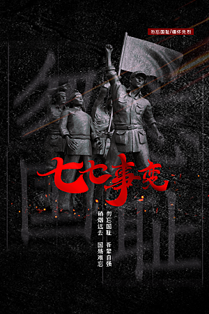 抗日战争七七918事变129日本投降海报