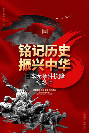 抗日战争七七918事变129日本投降海报