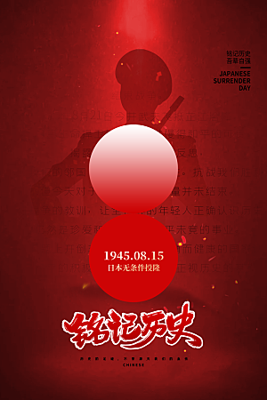 抗日战争七七918事变129日本投降海报