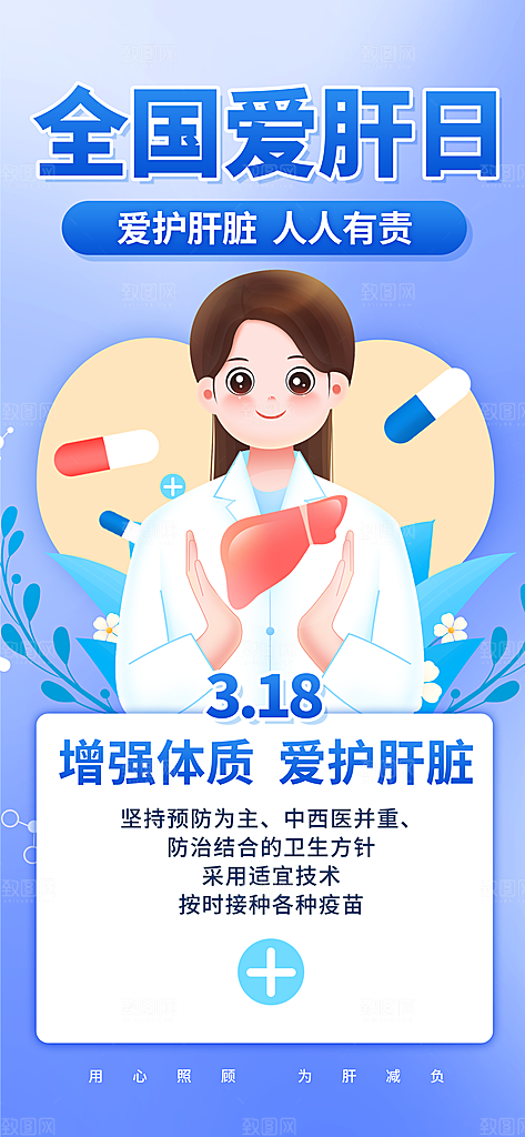 世界肝炎日肝脏健康医疗健康全国爱肝日海报