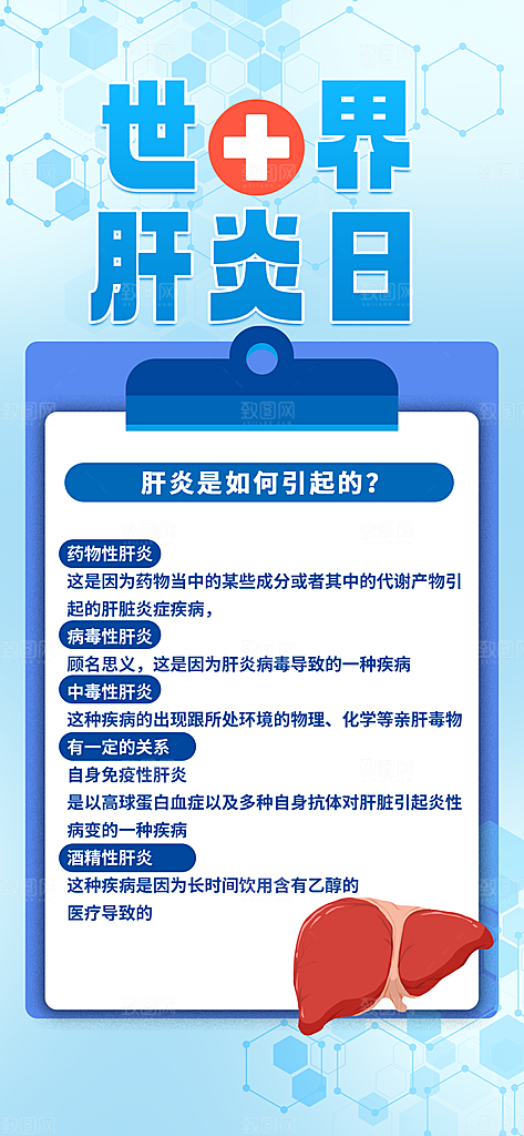 世界肝炎日肝脏健康医疗健康全国爱肝日海报