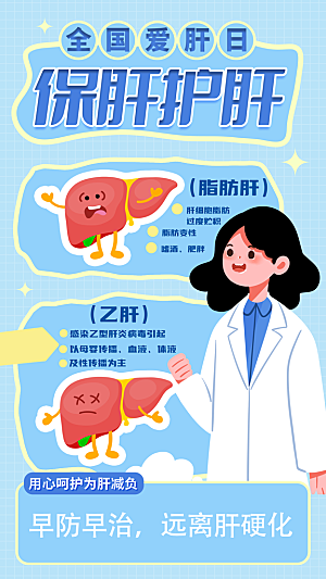 世界肝炎日肝脏健康医疗健康全国爱肝日海报
