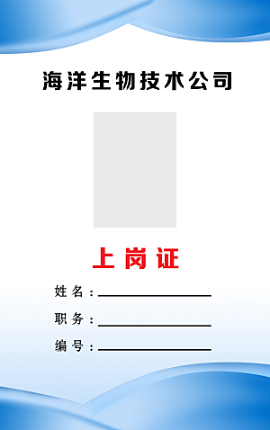 简约大气公司企业工作证