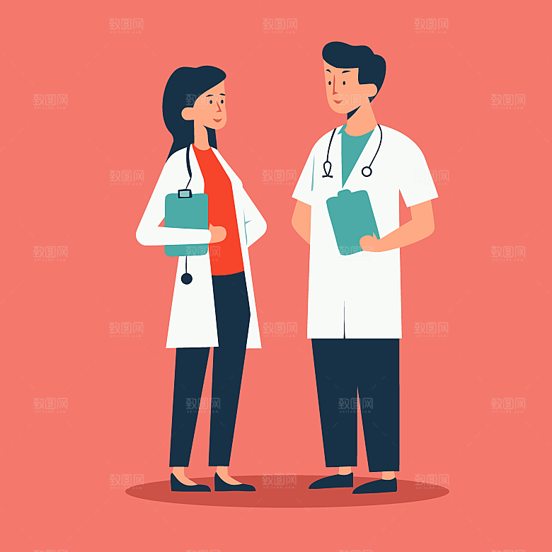 卡通人物儿童孩童大人学生医生
