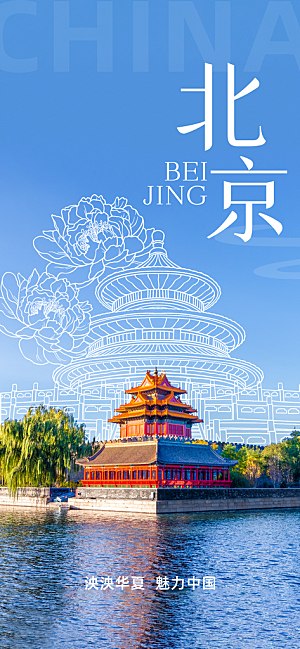 京津旅游文旅研学城市印象旅行海报