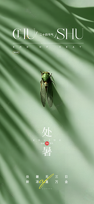 24节气处暑时节秋季八月秋天秋日海报
