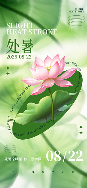 24节气处暑时节秋季八月秋天秋日海报