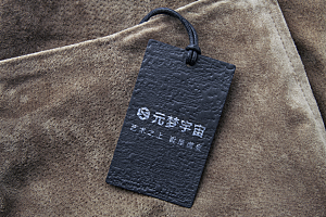 黑色复古吊牌logo标志样机模板