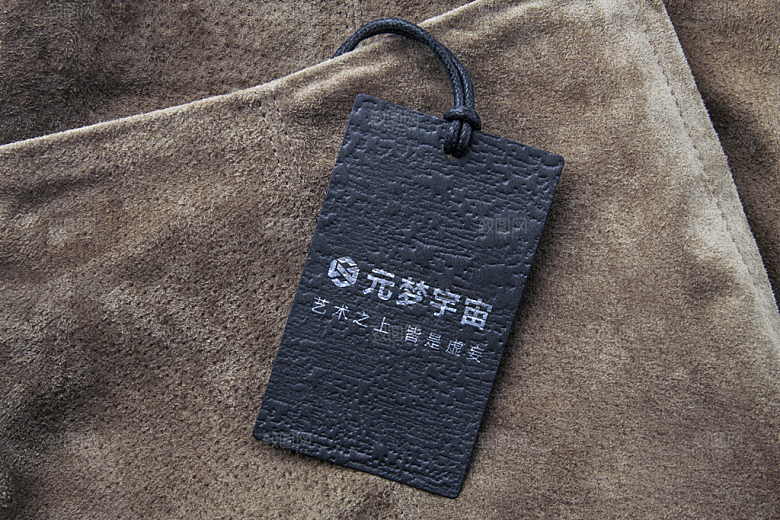 黑色复古吊牌logo标志样机模板