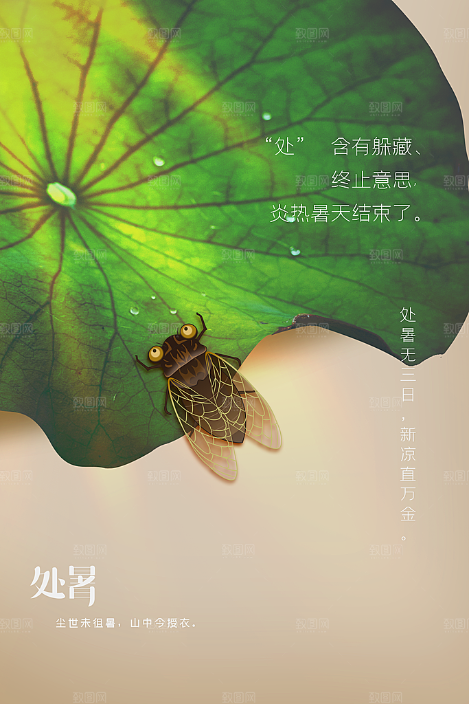 处暑节气传统活动海报