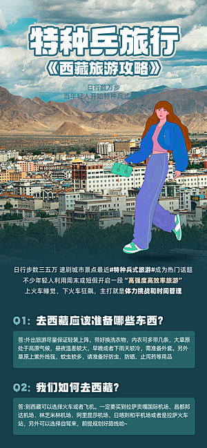 新疆西藏旅游景点文旅旅行社宣传海报