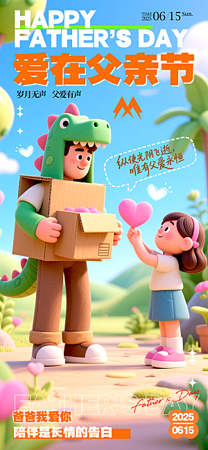 简约大气父亲节节日宣传设计海报