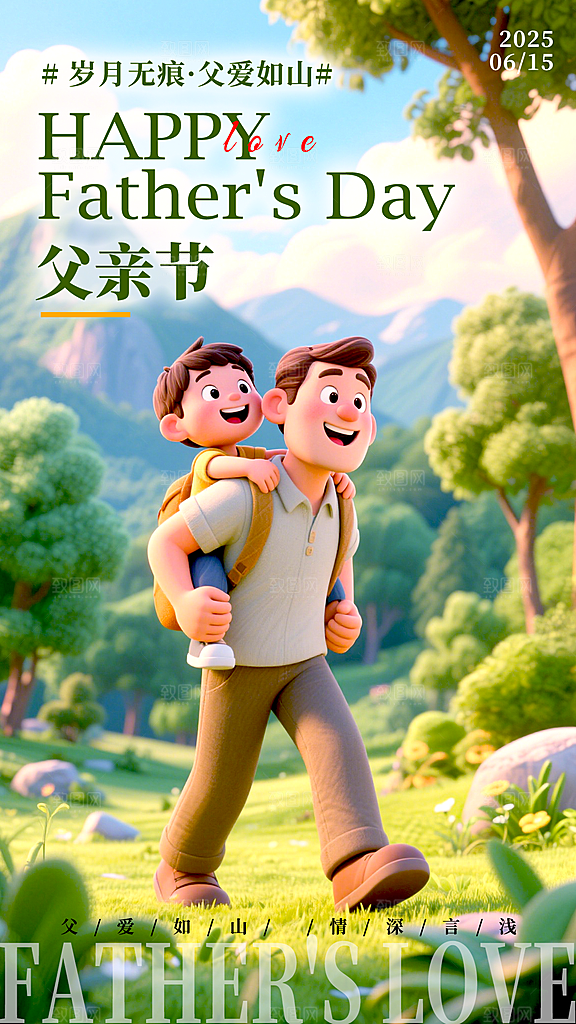 简约大气父亲节节日宣传设计海报