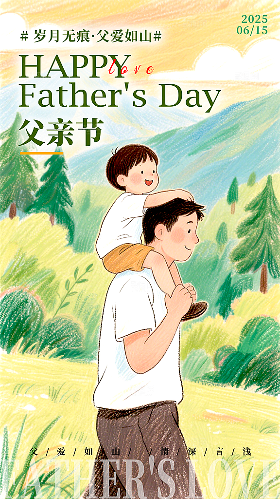 简约大气父亲节节日宣传设计海报