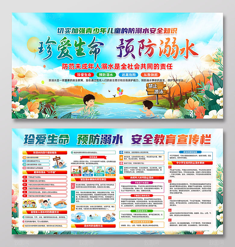 预防溺水展板设计