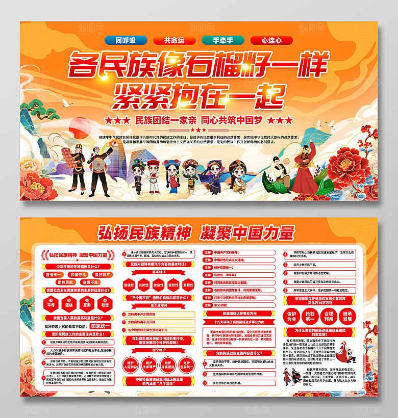 民族团结展板设计