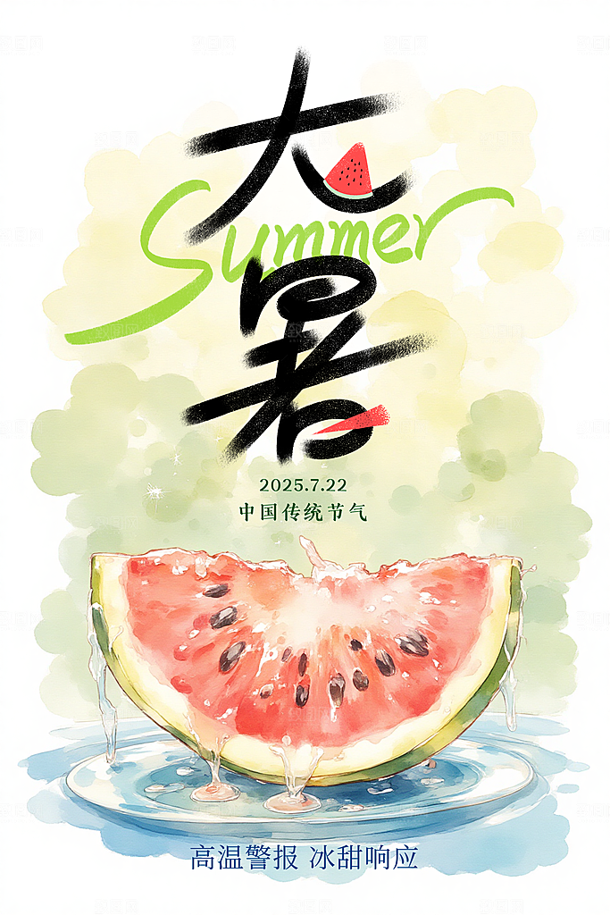简约大暑节气海报