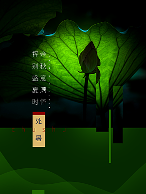 简约大气处暑节气宣传海报