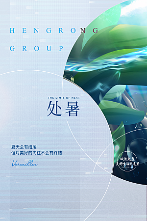 简约大气处暑节气宣传海报