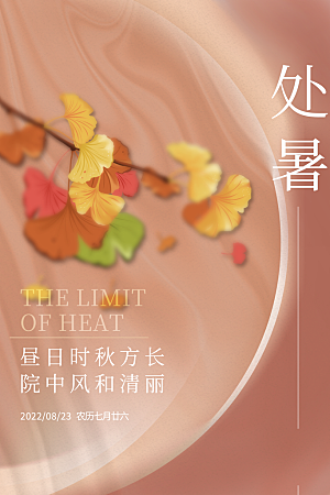 传统节气处暑宣传海报