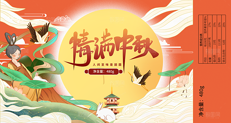 简约大气中秋节节日包装礼盒