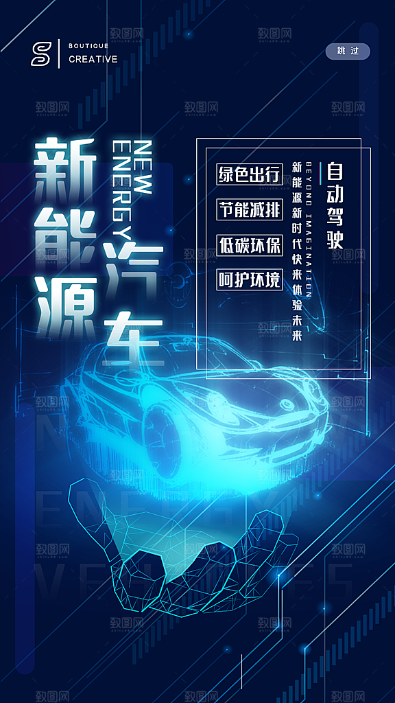 新能源汽车自动驾驶海报