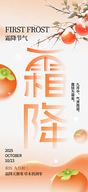 二十四节气霜降海报
