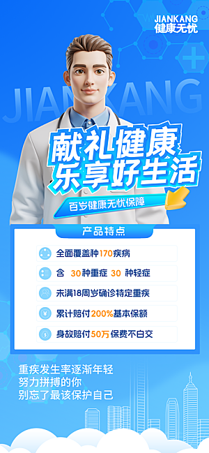 家庭保险保障金融理财宣传PSD海报