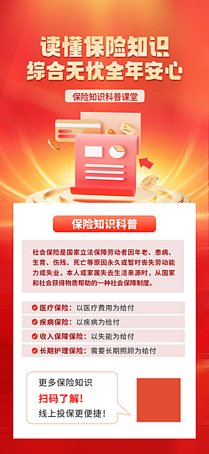 家庭保险保障金融理财宣传PSD海报