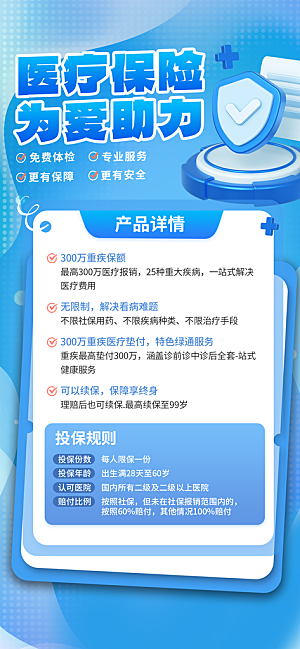 家庭保险保障金融理财宣传PSD海报
