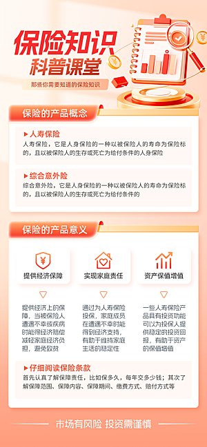 家庭保险保障金融理财宣传PSD海报