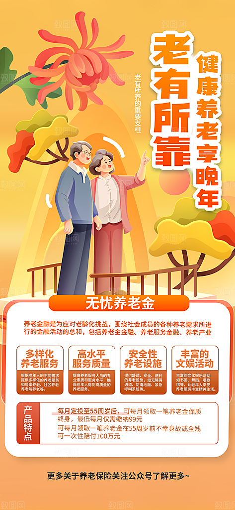 家庭保险保障金融理财宣传PSD海报