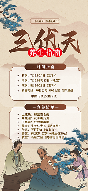 中医养生针灸推拿艾灸春秋季节养生海报