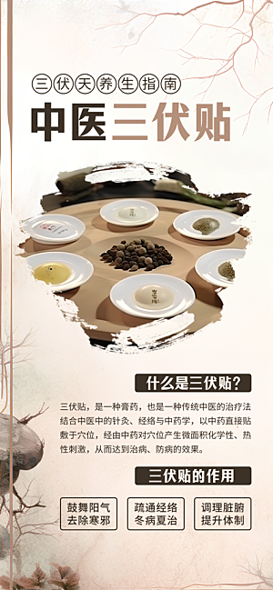 中医养生针灸推拿艾灸春秋季节养生海报