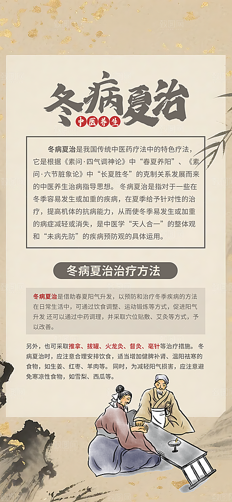 中医养生针灸推拿艾灸春秋季节养生海报