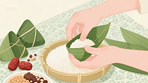 包粽子的传统过程