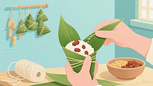 包粽子的传统手工制作