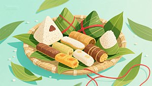 传统美食：粽子与糕点的精美展示
